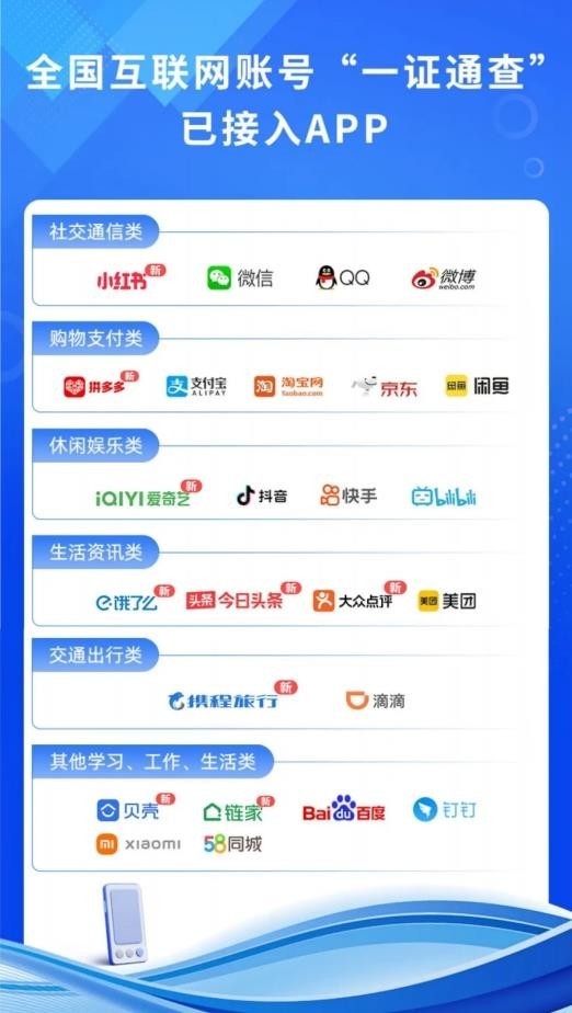 新增9款“一证通查”可查互联网应用增至25款